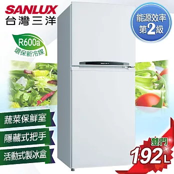 【SANLUX台灣三洋】192L雙門冰箱銀灰 SR-B192B3