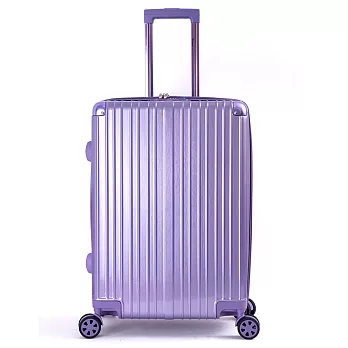 DF travel - 20吋描繪足跡環遊全球硬殼可加大防刮絲紋行李箱-共4色淺紫色