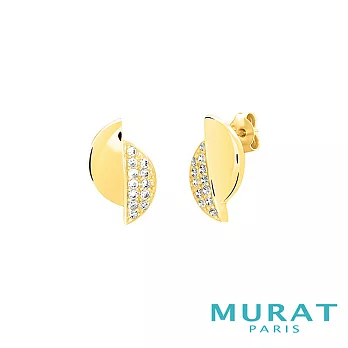 MURAT PARIS米哈巴黎 質感交錯半月型耳環(金色款)