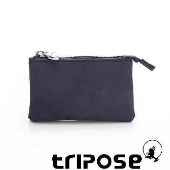 tripose 漫遊系列岩紋簡約微旅萬用零錢包 迷彩藍色