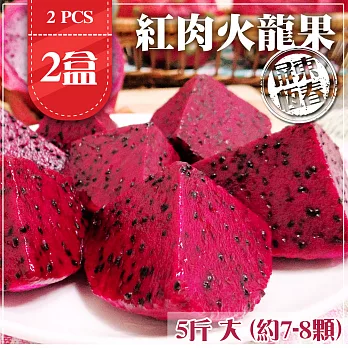 預購-【家購網嚴選】屏東紅肉火龍果5斤大(約7-8顆)x2