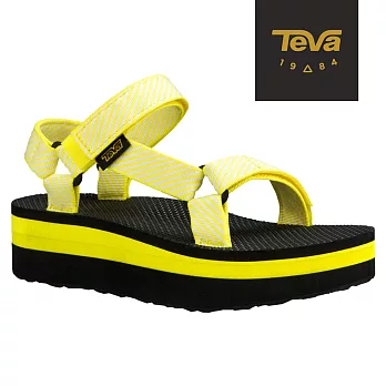 TEVA 美國 女 Flatform Universal 經典織帶厚底涼鞋-US5條紋黃