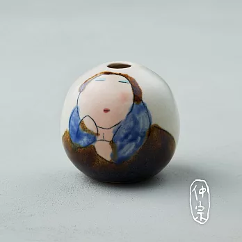 吳仲宗|胖太太系列 - 手做蛋瓶 - 淺水綠 (黛藍衣)
