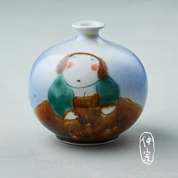 吳仲宗|胖太太系列 - 胖瓶 - 琉璃藍 (蒼綠衣)