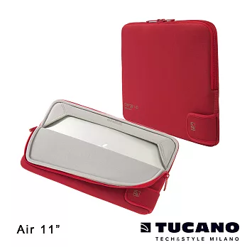 TUCANO Charge_up MB Air 專用雙重防震內袋 11吋-豔陽紅