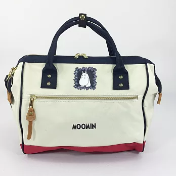 【Moomin】寬口手提肩背包(藍白紅)