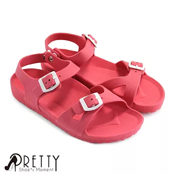【Pretty】釘釦輕量休閒防水涼鞋EU35粉紅色