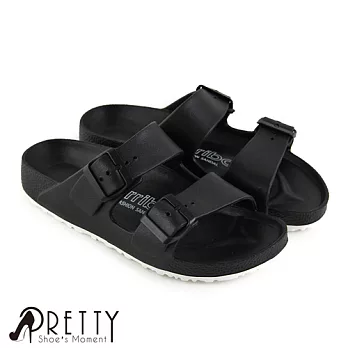 【Pretty】女款輕量休閒防水拖鞋EU36黑色
