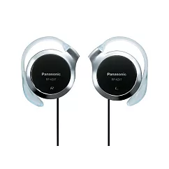 國際Panasonic超薄型stereo動立體聲耳掛式耳機RP─HZ47(強調舒適.訴求簡易裝戴;線長約1公尺但左右不等長)黑色 黑色