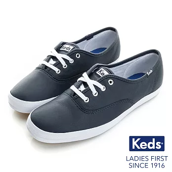 KEDS -CHAMPION 品牌經典皮革休閒鞋-海軍藍US5.5海軍藍