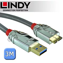 LINDY 林帝 CROMO系列 USB3.0 Type─A/公 to Micro─B/公 傳輸線 3m (36659)