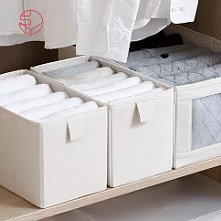 【日本霜山】棉麻布摺疊式分類收納盒─ S