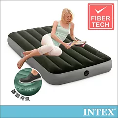 【INTEX】經典單人加大充氣床墊(fiber─tech)─內建腳踏幫浦─寬99cm(64761)