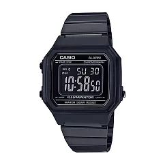CASIO 卡西歐 B650WB 時尚簡約方形雅致防水電子手錶─ 黑色 1B