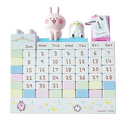 日本a─works卡娜赫拉的小動物萬年曆KH─055小兔兔P助造型積木桌曆月曆日曆