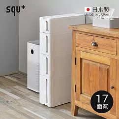 【日本squ+】Storanti日製17面寬抽屜式隙縫收納櫃附輪(1S+2M+1L) ─白