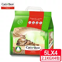 【CAT’S BEST 凱優】經典凝結木屑砂-紅標凝結型-5Lx4入(貓砂/木屑砂/環保砂/杉木砂/松木砂)