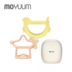 MOYUUM 韓國 白金矽膠手環固齒器 ─ 咘咕星禮盒 ─ 檸檬黃+珊瑚粉