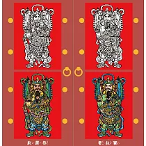 彩繪門神春聯-親子一起創造彩色年節回憶!Taiwan door god coloring couplets