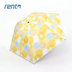 【rento】日式超輕黑膠蝴蝶傘 夏日煙花(黃)
