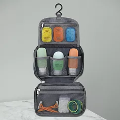 《TRAVELON》防潑水3層盥洗化妝包(灰) | 化妝包 收納包 旅行小包 沐浴小包 盥洗收納包