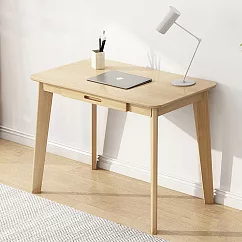 【AOTTO】北歐風實木桌腳單抽屜書桌 電腦桌─ 原木色