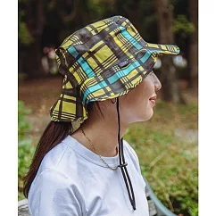日本KIU 85212 英倫格紋 抗UV透氣防水漁夫帽 叢林帽 附透明收納袋(男女適用) 英倫格紋