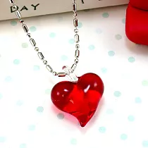 【伊飾童話】紅璃情深*心型玻璃項鍊
