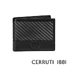 【Cerruti 1881】義大利頂級小牛皮6卡短夾 AM系列(黑色 CEPU05554M)