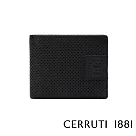 【Cerruti 1881】義大利頂級小牛皮4卡零錢袋短夾 KLAUS系列(黑色 CEPU05540M)