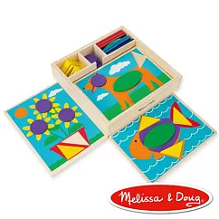 美國瑪莉莎 Melissa & Doug 幼兒幾何積木─10面拼板， 30pcs