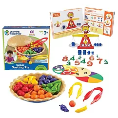 【華森葳兒童教玩具超值組】分類水果派(數學教具)+小熊數學天平(邏輯數量)