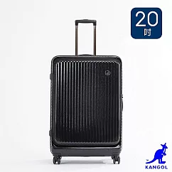 KANGOL ─ 英國袋鼠上掀式TSA海關鎖 20吋行李箱 黑色