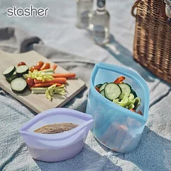 美國Stasher 白金矽膠密封袋─碗形粉紫(S)
