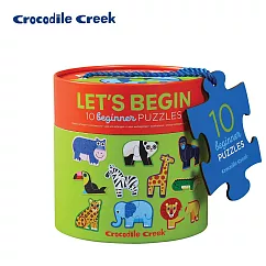 【美國Crocodile Creek】形狀認知桶裝拼圖20片─叢林動物