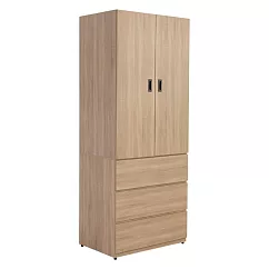 IDEA─MIT寢室傢俱雙門三抽木衣櫃/兩色可選 暖棕原木