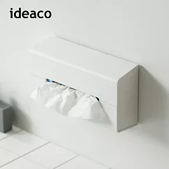 【日本ideaco】加深型ABS壁掛/桌上兩用面紙架─ 白