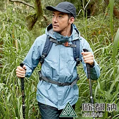 【ATUNAS 歐都納】男款綠森林防水透氣輕量外套A1GACC01M/防風透氣排汗* XL 岩灰藍