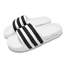 adidas 拖鞋 Adilette 22 男鞋 女鞋 白 黑 三線 涼拖鞋 愛迪達 IF3668 23.5cm WHITE/BLACK