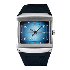 CASIO 熱浪時空膠帶腕錶-藍