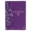 The Spiritual Growth Bible， Study Bible， NLT ─ New Living Translation Holy Bible， Faux Leather， Purple Debossed Floral