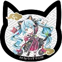 初音x招財貓貓型壓克力磁鐵：黑貓站姿左手ver.