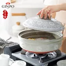 【銀峯】日本萬古燒花三島8號砂鍋(2-3人)