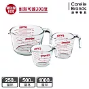 美國康寧 Pyrex 耐熱玻璃單耳量杯3入組(C01)