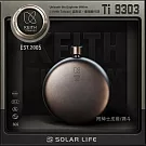 Keith 鎧斯鈦紳士皮套圓形鈦酒壺 130ml / Ti9303.純鈦隨身酒壺 圓形扁壺 隨行鈦酒壺 威士忌烈酒瓶 小酒壺套裝