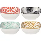 《NOW》方形瓷製醬料碟4入 | 醬碟 醬油碟 小碟子 小菜碟 - 四季9cm