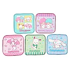 【日本丸真】三麗鷗 迷你小方巾五入組 粉嫩甜心 粉嫩甜心