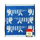 【日本丸真】LISA LARSON 北歐瑞典設計風洗臉巾  交錯貓咪 藍 交錯貓咪 藍