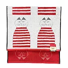 【日本丸真】LISA LARSON 北歐瑞典設計風浴巾  正坐貓咪 紅 正坐貓咪 紅