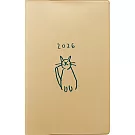 【日本EL COMMUN】2026 月記事手帳 長型 ‧ 線條塗鴉/貓咪